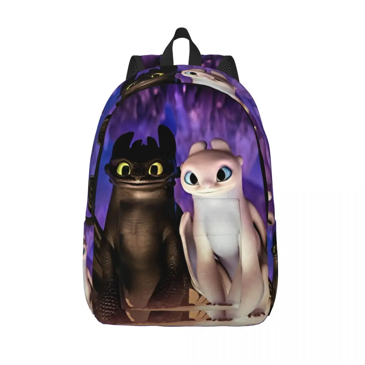 Couple Toothless Classical Train Dragon Backpack Sports Student Work Daypack for Men Women College Canvas Bags