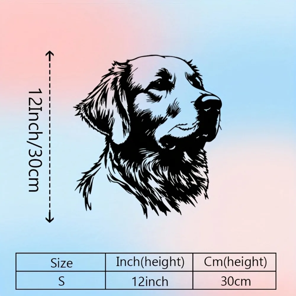 Metal Golden Retriever Wall Art - 1pc Aluminum Silhouette Mural for Office Patriotic Gift