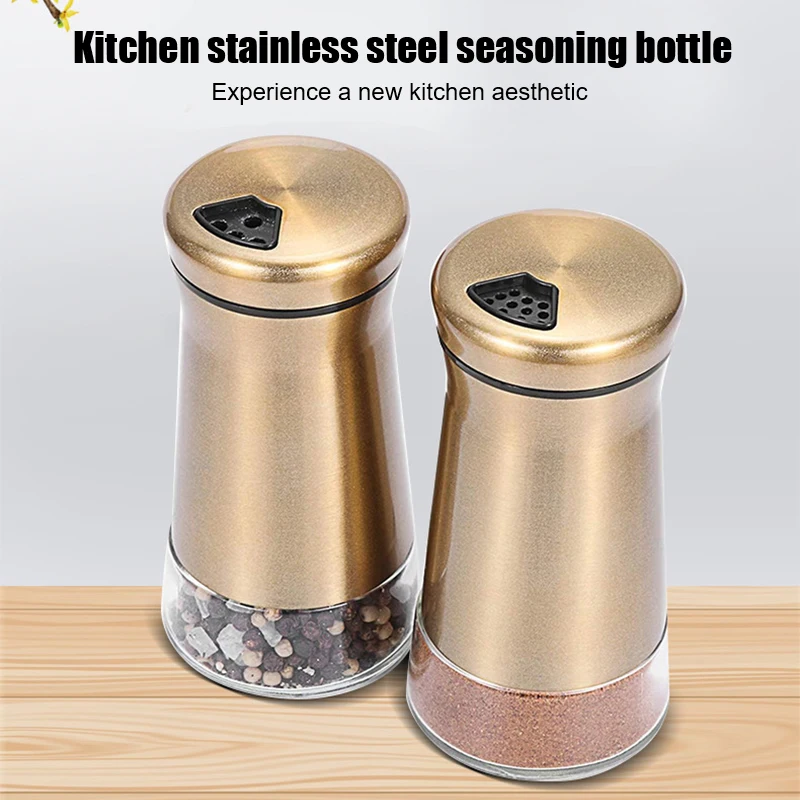 Salt Kitchen Shaker Seasoning Pepper Shakers Dispenser Utensils Container Bottles Steel Stainless Sugar Jar Jars