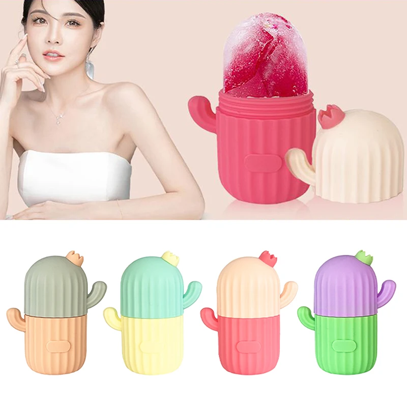 Cactus Silicone Ice Cube Trays Beauty Lifting Ice Ball Face Massager Contouring Eye Roller Facial Treatments Reduce Acne