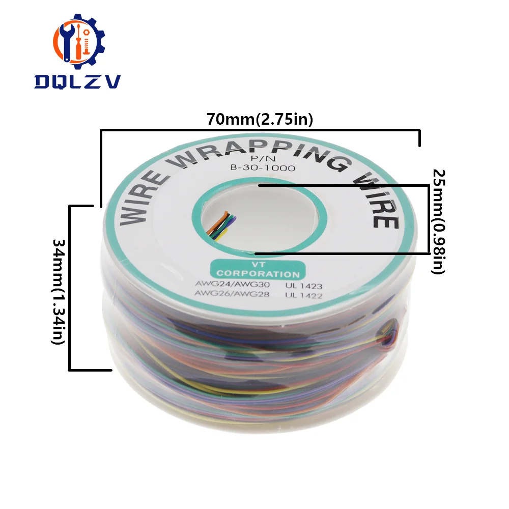 8 Color Wire Wrapping 250 Meters AWG30 Cable Ok Wire Jumper Wire PVC Electronic Conductor Wire Connector FOR PCB Wrapping Wire