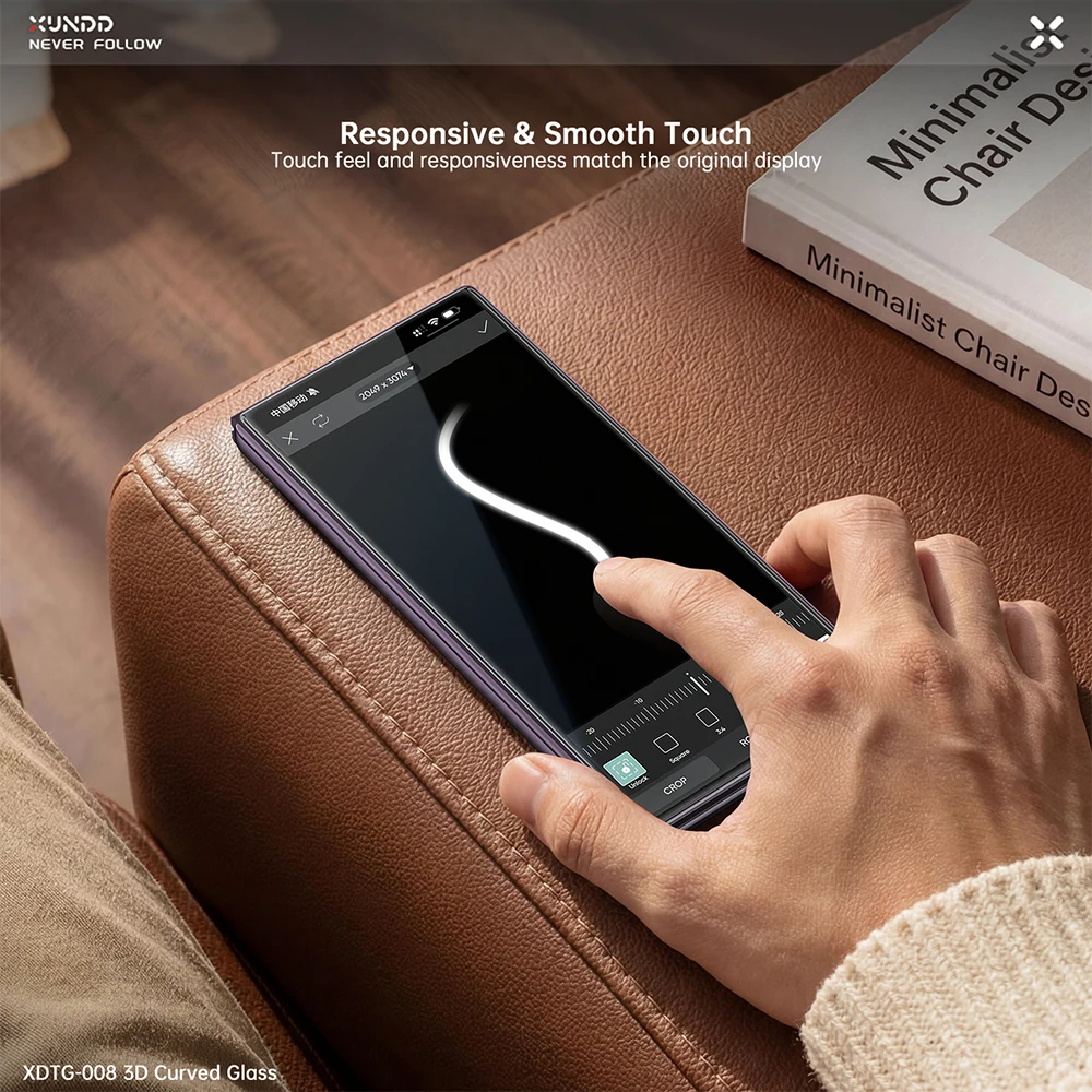 Xundd For Samsung Galaxy Z Fold 7 8 Ultra 3D Tempered Glass Screen Protector Full Coverage Anti-Fingerprint Shock-Resistant Film