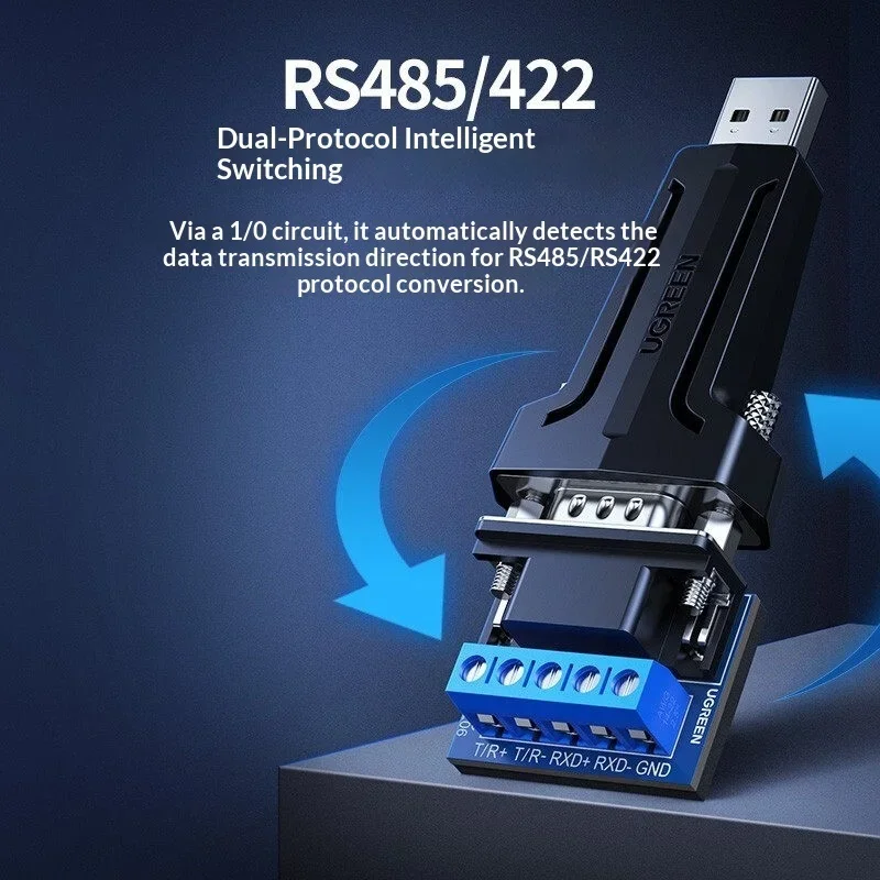 UGREEN CM345 USB 2.0 to RS485 RS422 Serial Port Converter Adapter Cable for Industrial Equipment