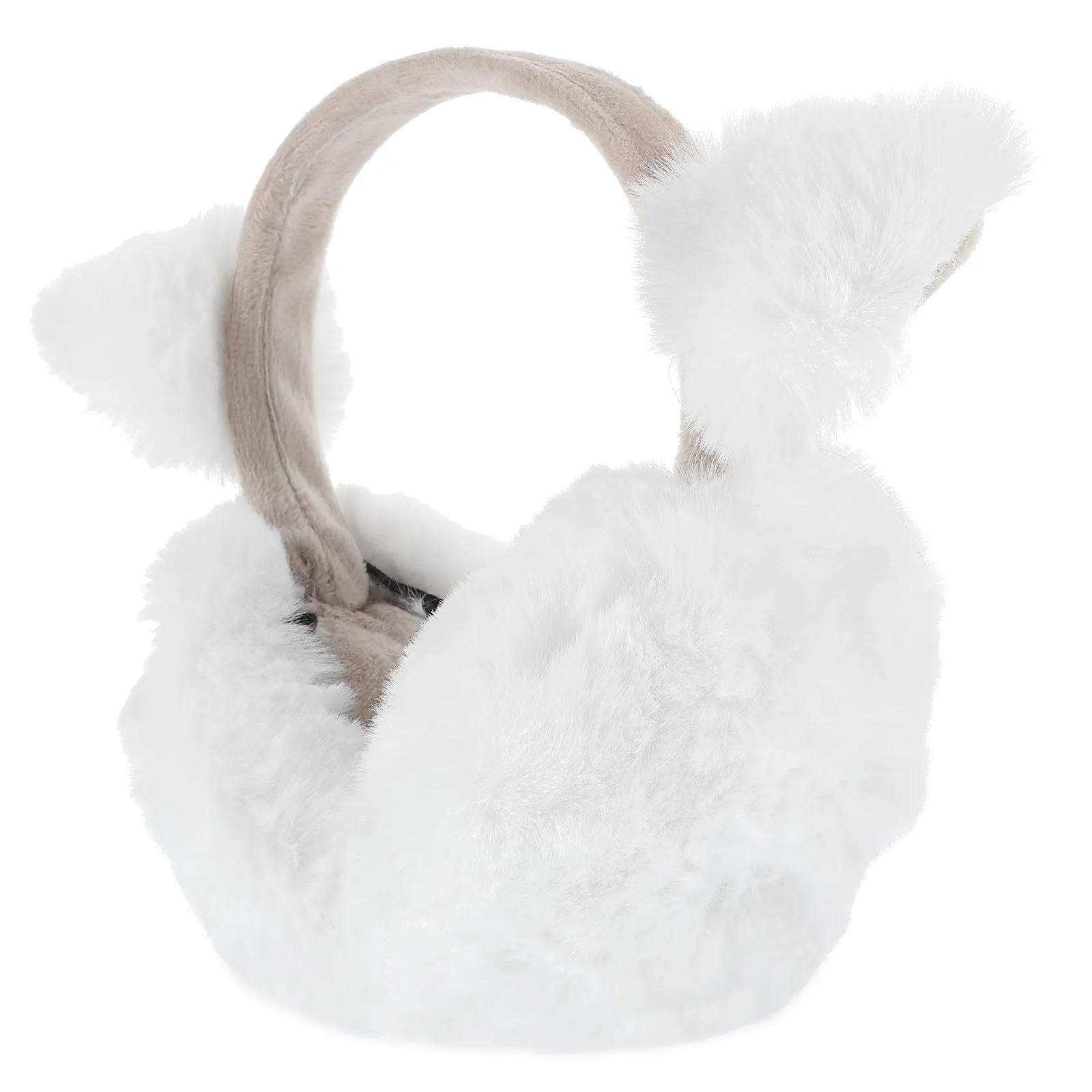 Cute Cat Ears Earmuff Headband Warm Foldable Winter Ear Muffs Comfortable Light Portable for Cold Weather Protection