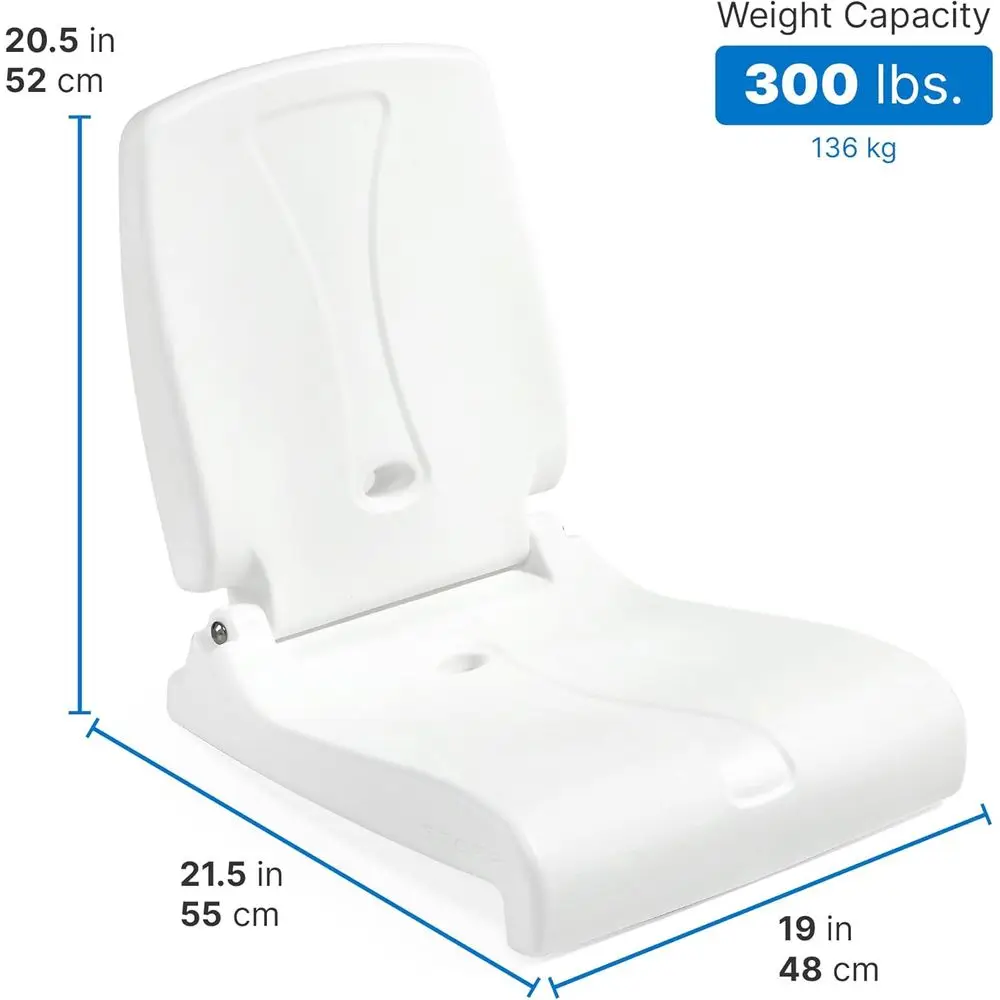 Portable Adult Folding Chair - Outdoor, Poolside, Camping, Picnic Use with Back Support, White - Detail 1
