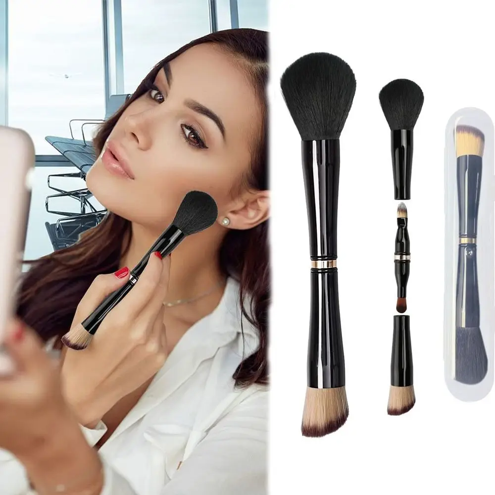 1PC 4 in 1 Makeup Brush Set Double Ended Makeup Brushes Travel Makeup Brush With Case For Liquid Cream Powder Concealer Tool