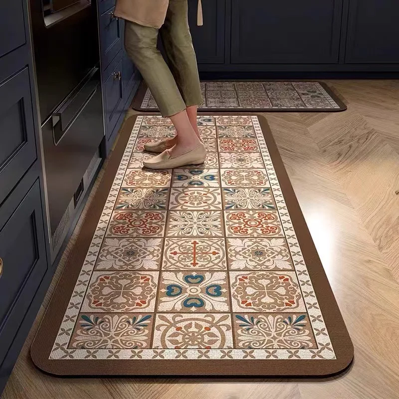 VIKAMA BOHO Pattern Bedroom Rug Dirt-Resistant And Easy To Clean. Laundry Room, Corridor, Dining Room Foot Mats, Home Decoration