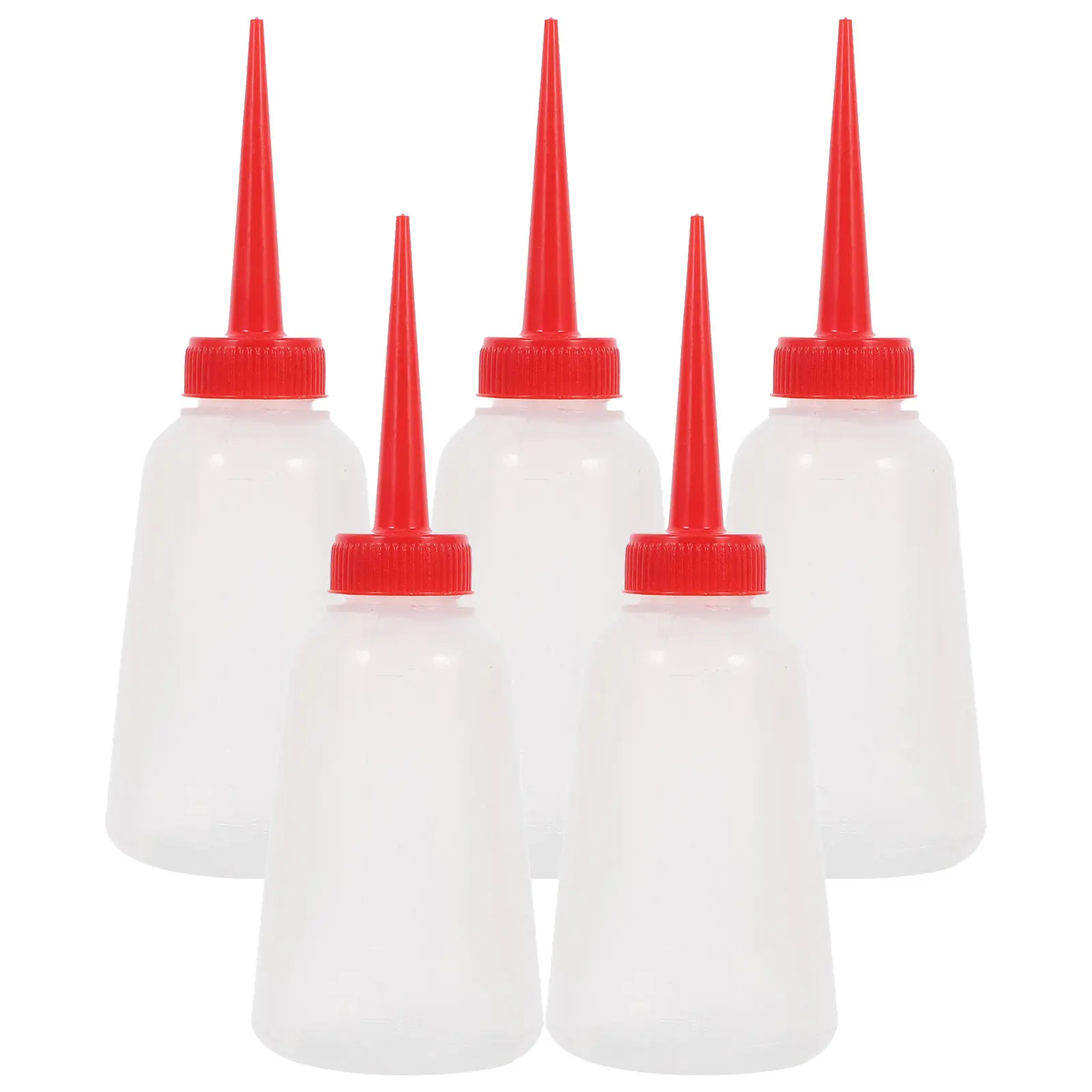5Pcs Sewing Machine Oiler Bottle 250Ml Plastic Oil Dispenser with Long Spout Ergonomic Design Clear Body for DIY Craft Sewing
