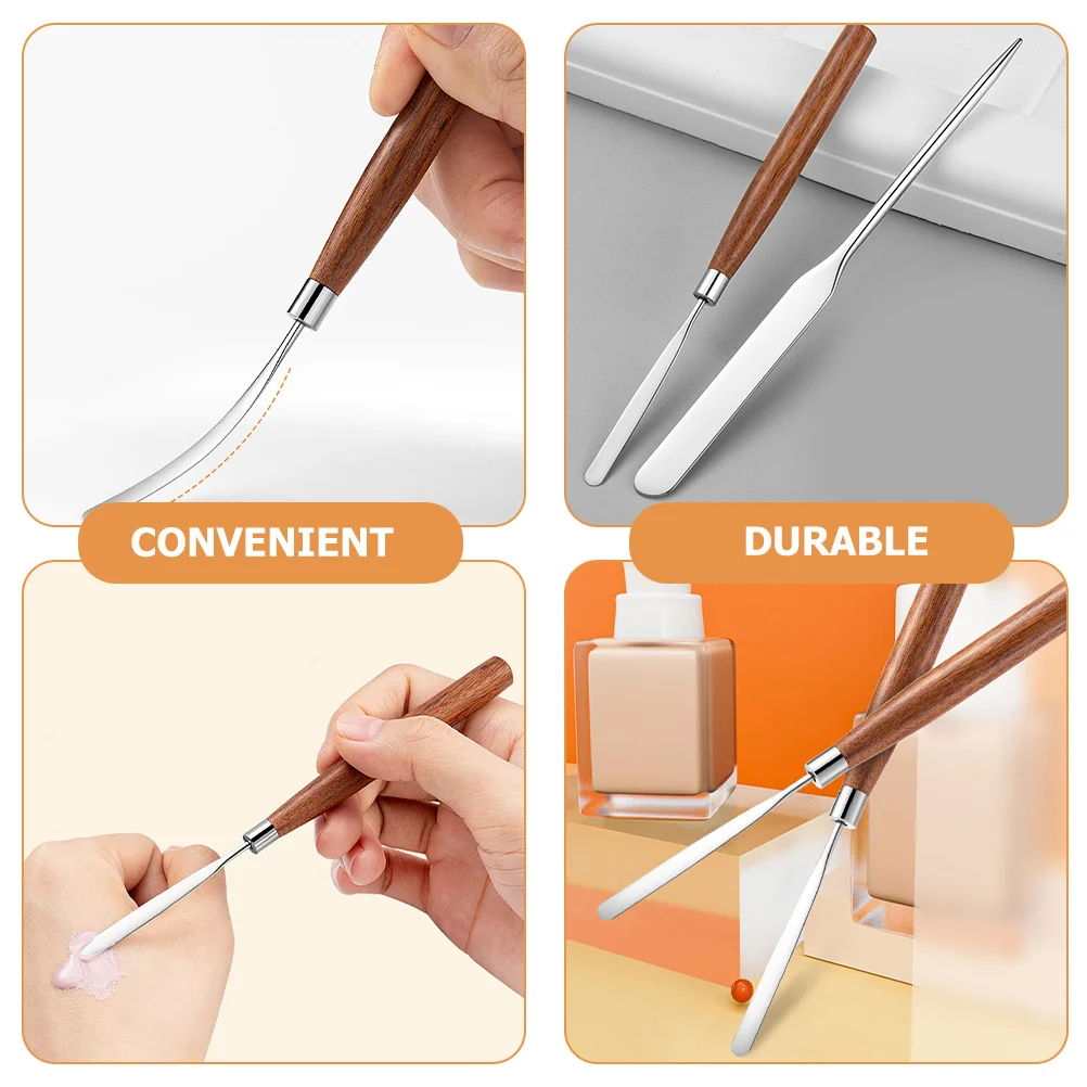 

2pcs Mixing Durable Foundation Nail Art Spatula For Beauty Salon Diy Face Cream Tool Professional Manicure Spatula