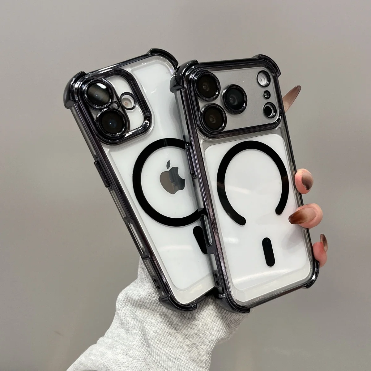 

Plating Airbag Anti-fall Clear For Magsafe Phone Case For iPhone 17 Air 16 15 14 13 12 11 Pro Max Magnetic Wireless Charge Cover