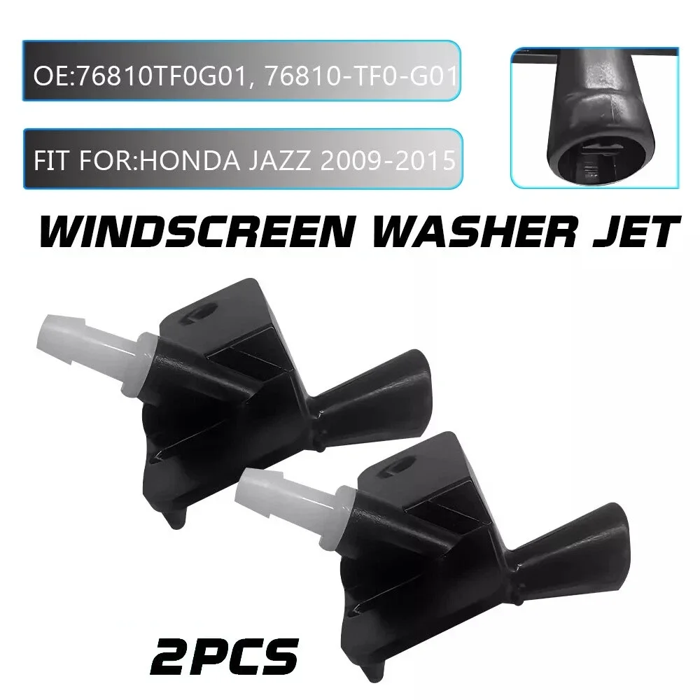 

2 шт. форсунка омывателя переднего стекла 76810-TF0-G01 для Honda GE8 Jazz Fit 2008-2013, распылительная форсунка омывателя ветрового стекла капота