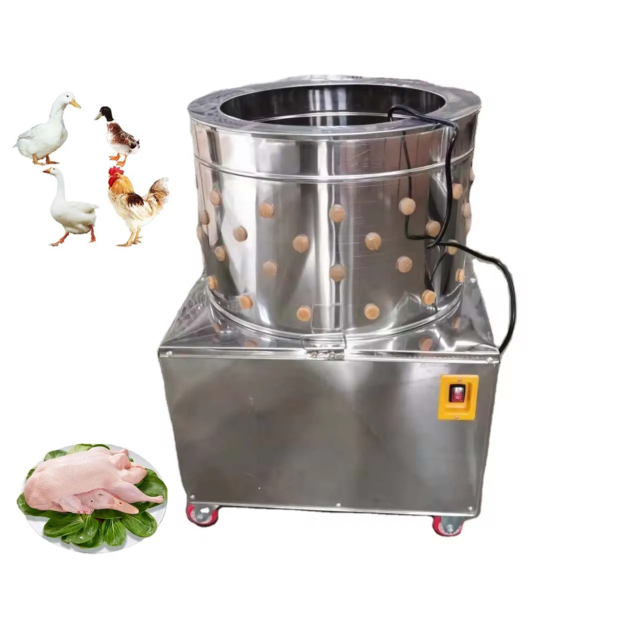 

60CM Diameter Barrel Commercial Automatic Poultry Plucker Chicken Plucking Machine HJ-60A