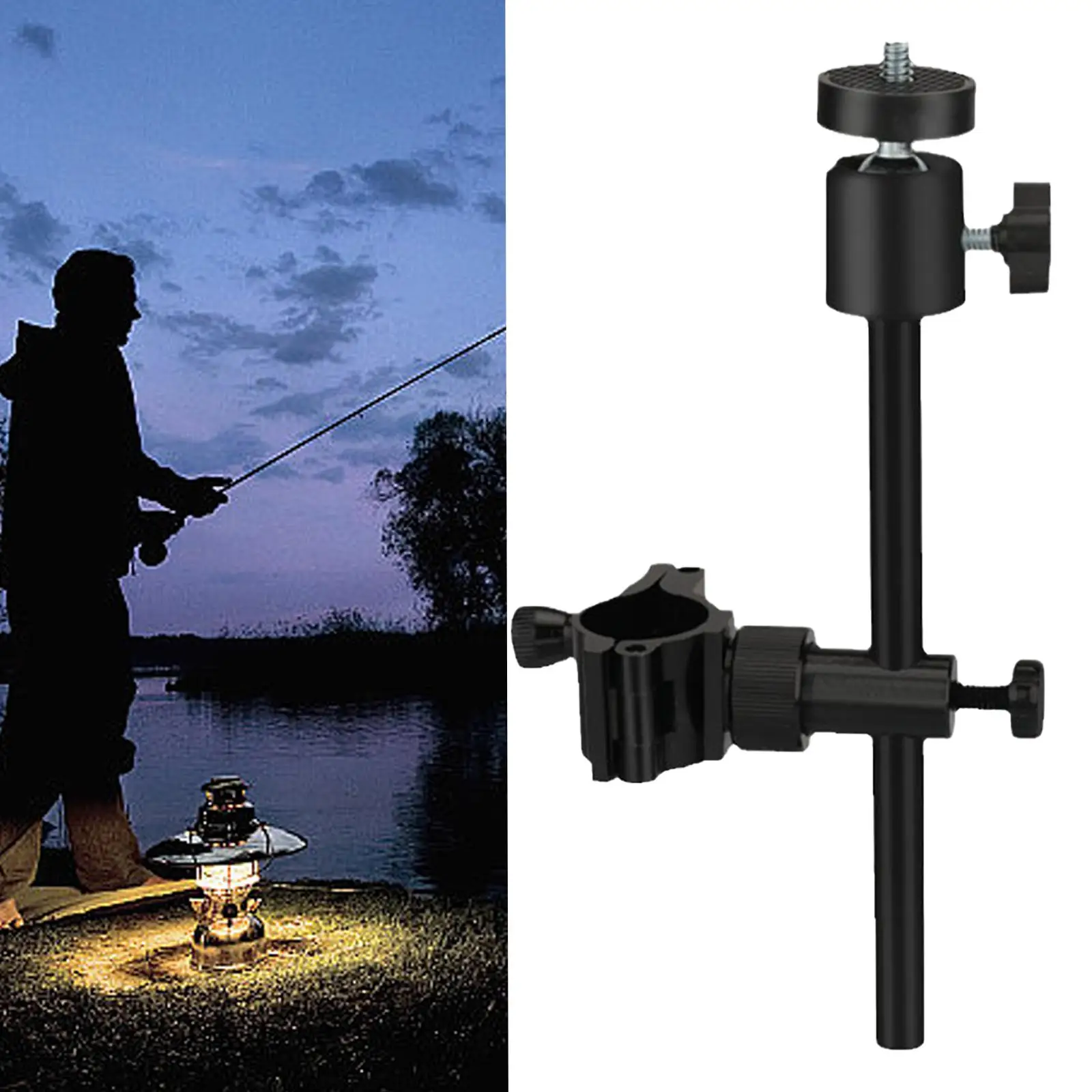 Fishing Chair Light Stand Fishing Lamp Holder Aluminum Alloy Light Mount Rotating Lamp Support Lamp Stand Fishing Equipment