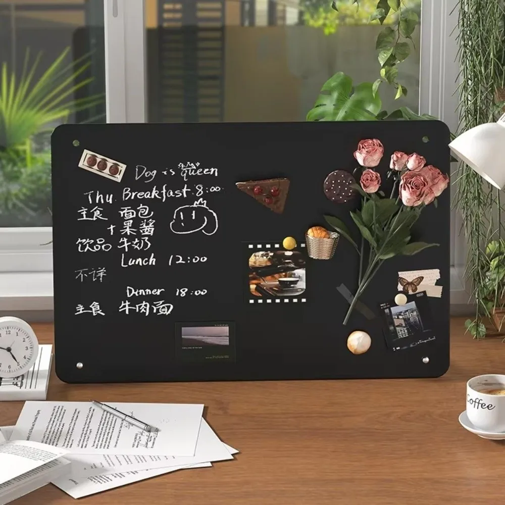 New Metal Magnetic Board Photo Display DIY Desktop Message Board Standing Ironwork Sign Blackboard Billboard for Office Home