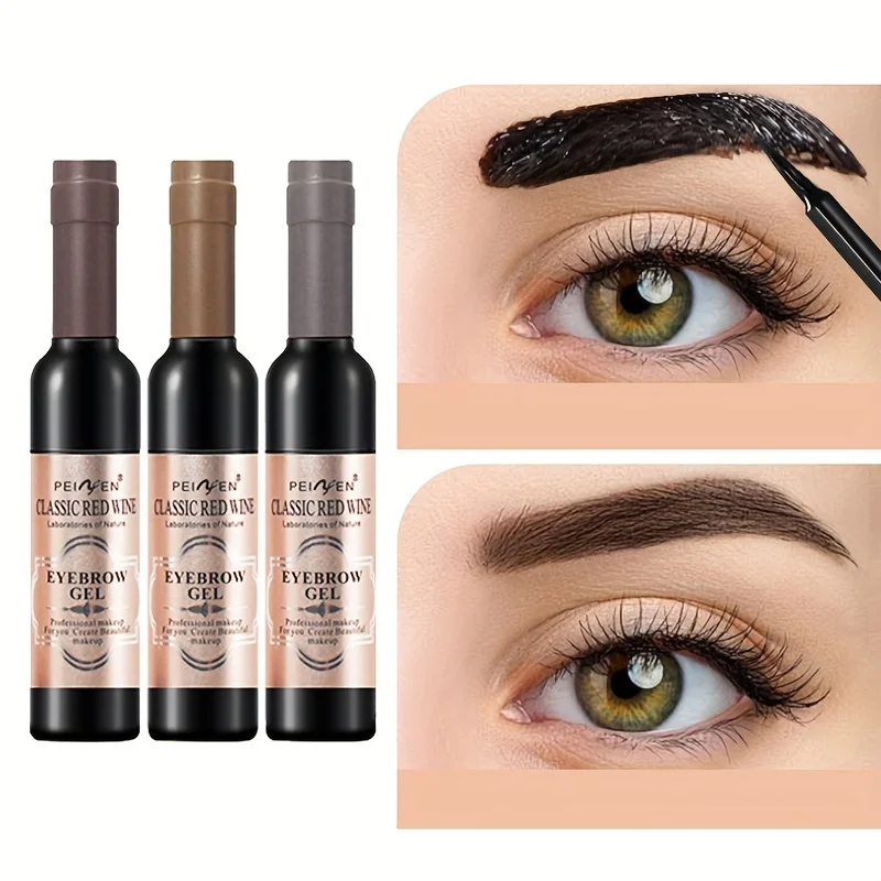 クラシックな赤ワインのアイブロウジェル：長持ち、防水、非汚れのティアオフアイブロウ染料、すべての肌タイプに適しています。