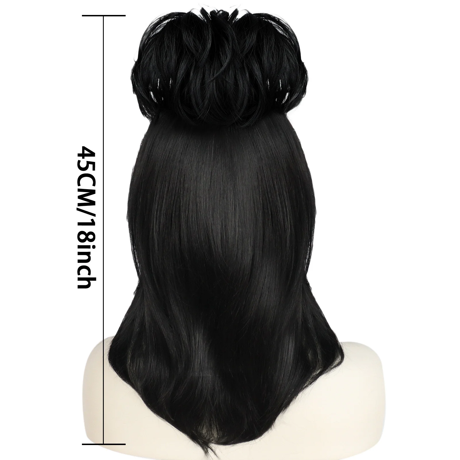 Lydia Deetz Cosplay Wig Bride Gown Costume Props Black Synthetic Straight Hair Women Girls Halloween Carnival Party Accessories