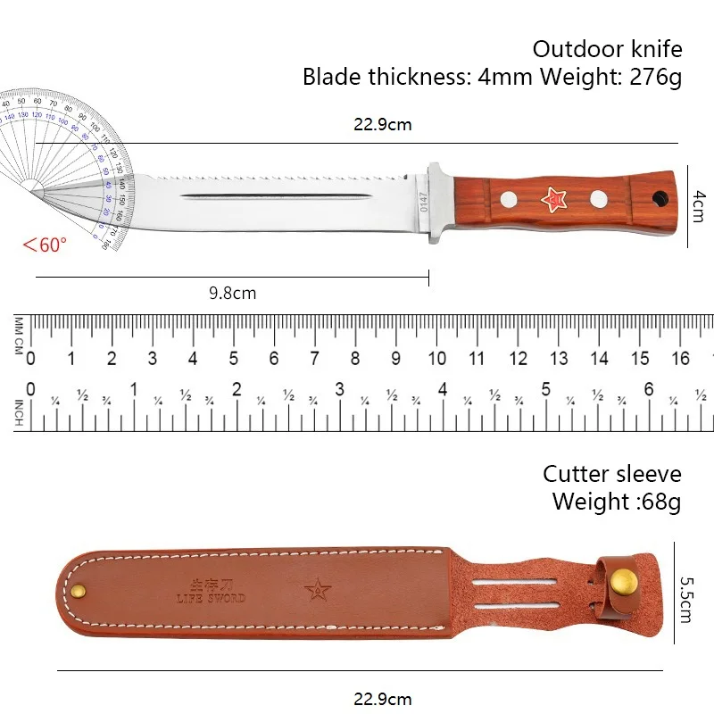 Outdoor KnifeWilderness Survival KnifeCompact Pocket KnifeIntegrated Keel Tactical Straight KnifeHigh Hardness Camping Knife