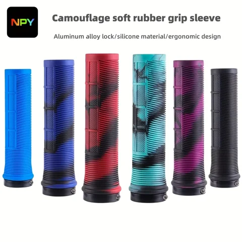 NPY Bicycle Handles Mtb Rubber Lock-on Grip Shockproof Non-slip Mountain/Road Bike Handle Cover Folding Balance Bike Accessories