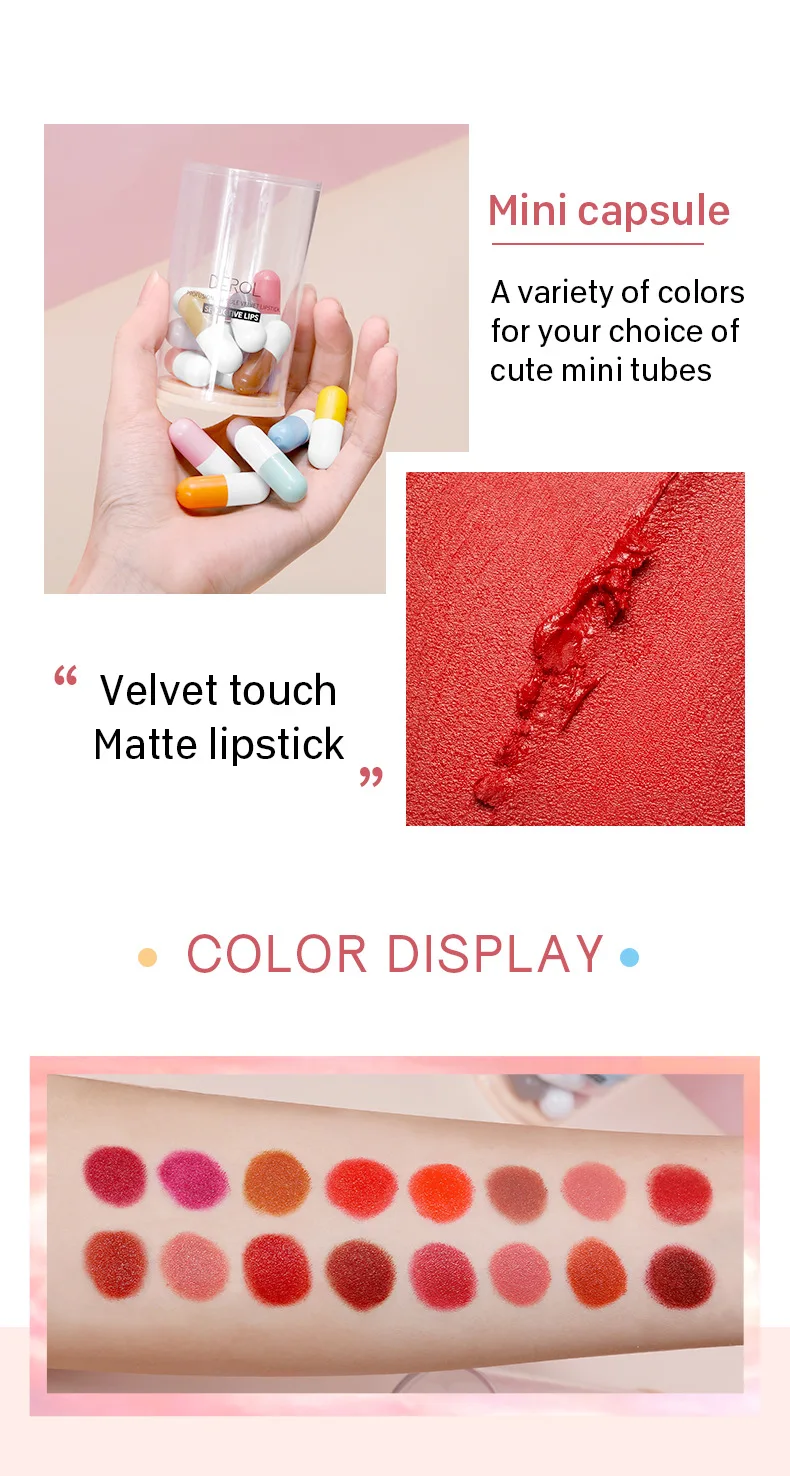 Matte Lipstick Set Compact Mini Portable Star Candy Mini Capsule Lipstick Multi-Colored Lipstick Set Long-Lasting Moisturizing