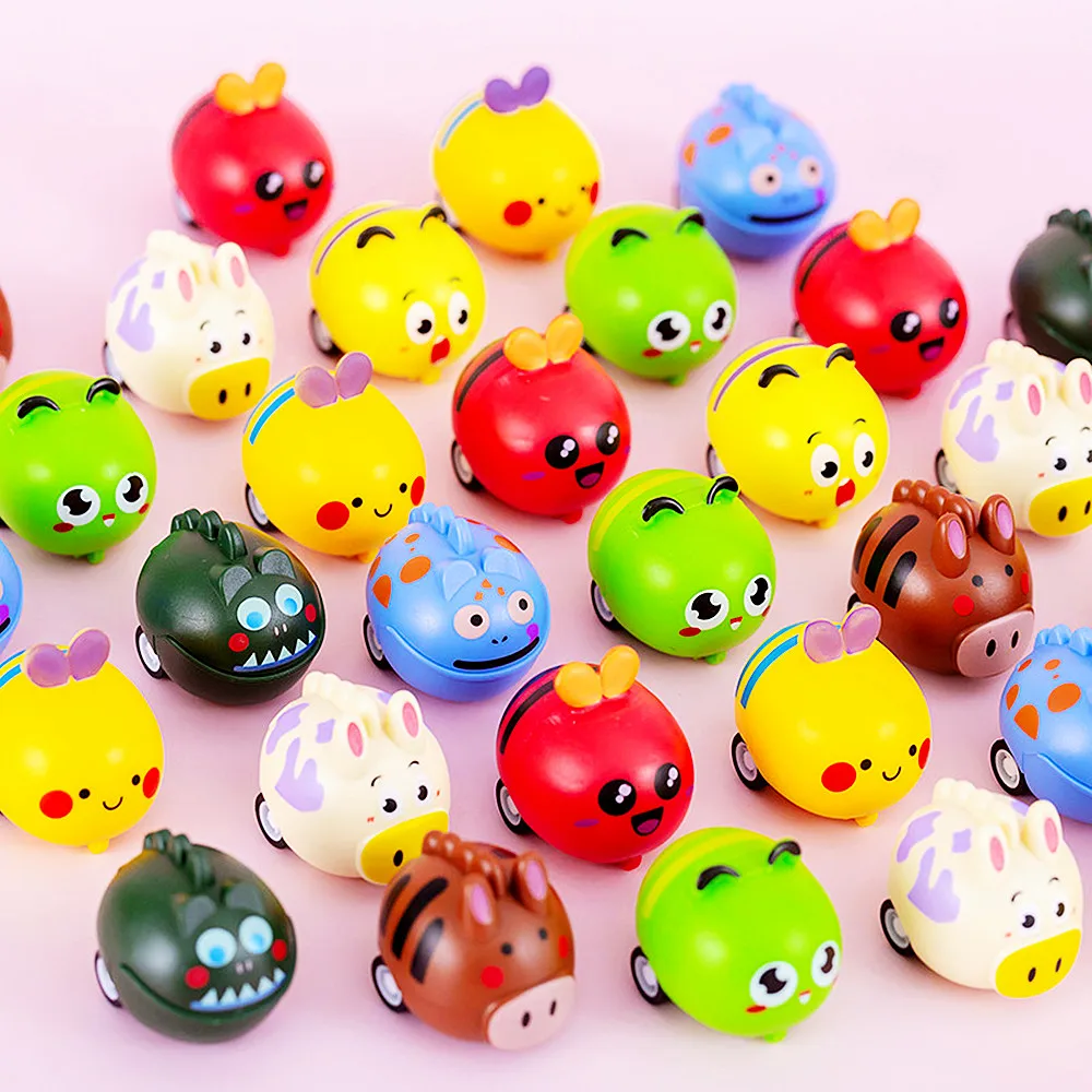 6Pcs Cartoon Cute Pet Pull-Back Car Toy Children\'s Sports Toy Birthday Party Gift Set Pinata Filling Reward Small Gift