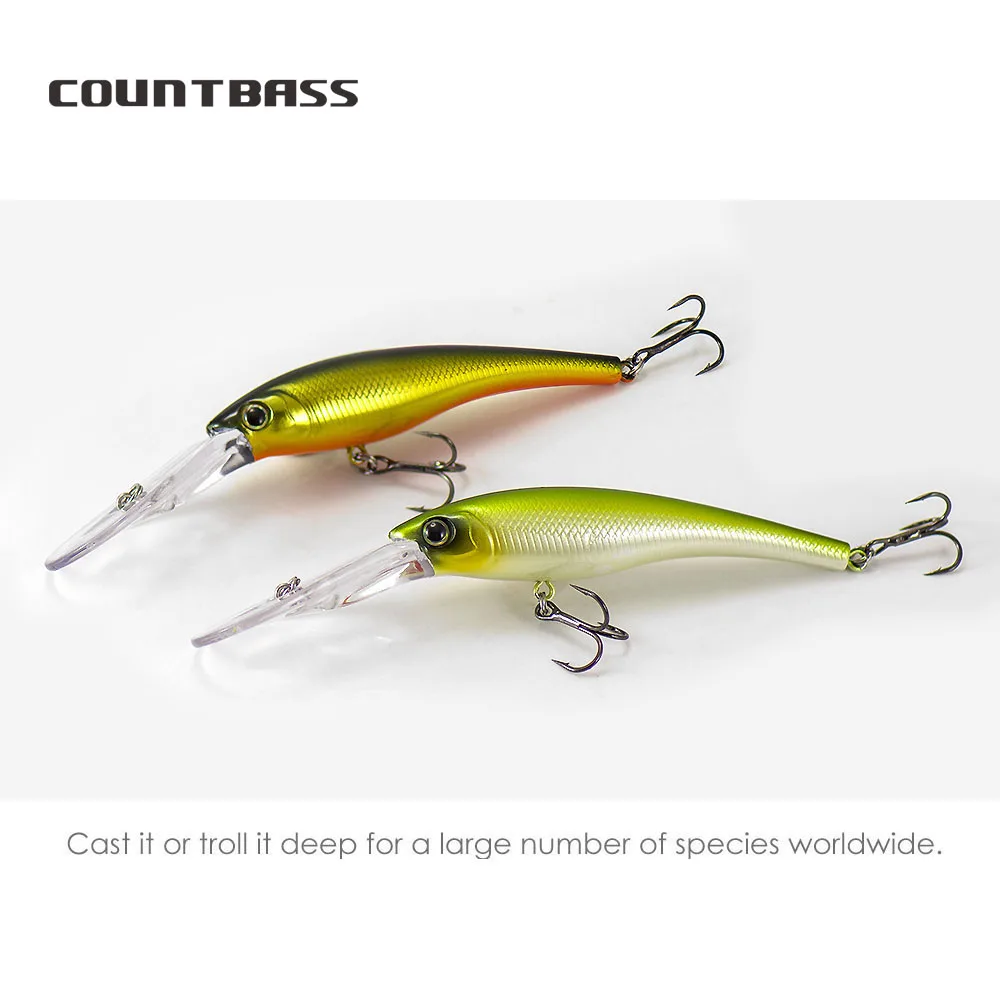 COUNTBASS Crank Baits 90mm 3-1/2" 13g 1/2 oz. Dive 5m 16ft Fishing Plastic Shad Wobbler Perch Leurre Angler’s Hardbait Lure view 3