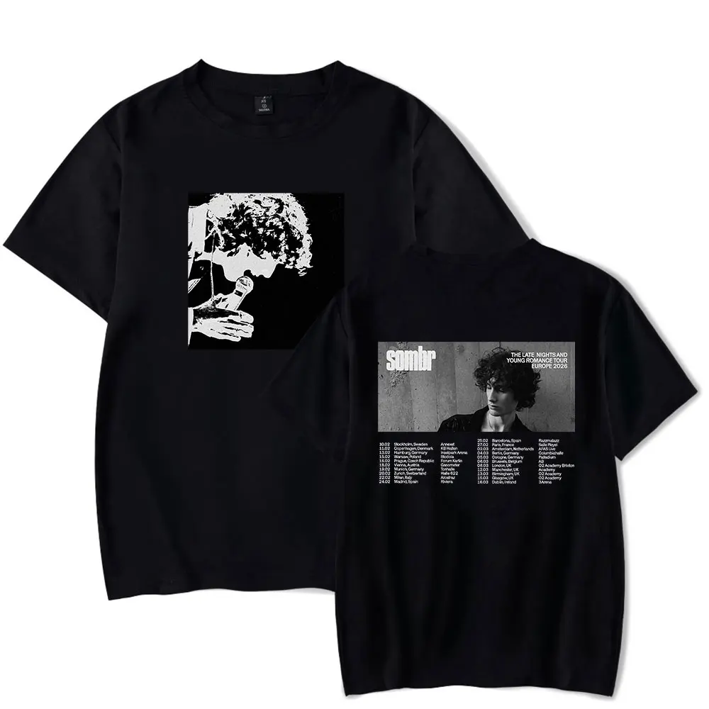 Sombr Merch Tshirt The Late Nights and Young Romance Tour Merch Cool Print Tops for Men and Women Streetwear