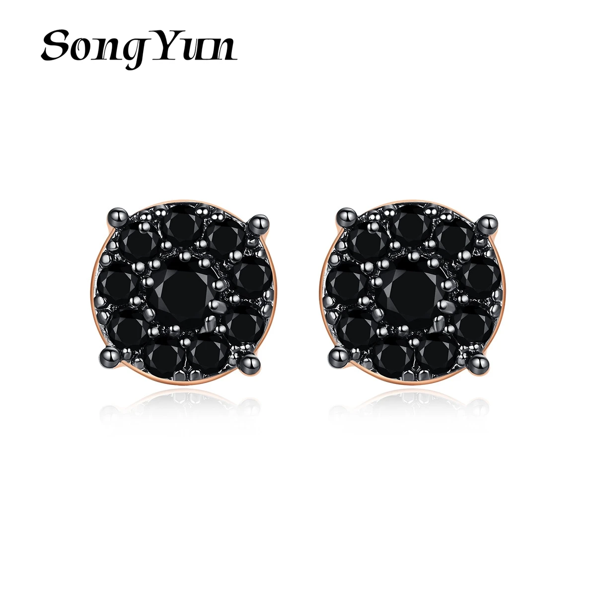 

SongYun Jewelry MHT Quality Brass Stud Earrings Dangle CZ 7A Zircon Minimalist Rose Gold Women Earring Jewelry