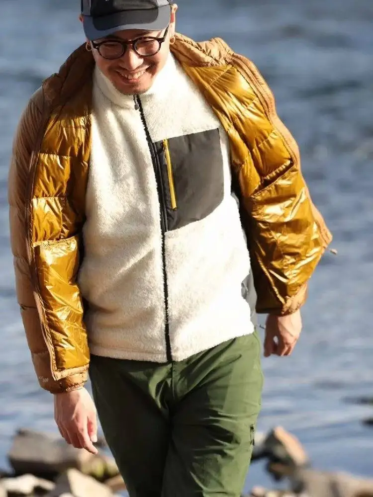 

Куртка-кардиган из флиса с капюшоном: мужская осень/зима 2025 года, минималистичный, модный, универсальный, свободный крой, классический дизайн