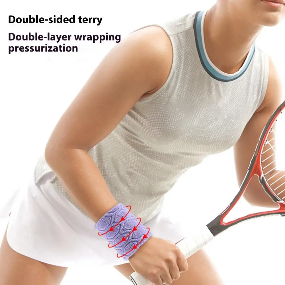 

Простой в использовании ремешок на запястье, спортивные повязки для тенниса, футбола, баскетбола, бега в тренажерном зале, эластичная повязка на запястье для пота