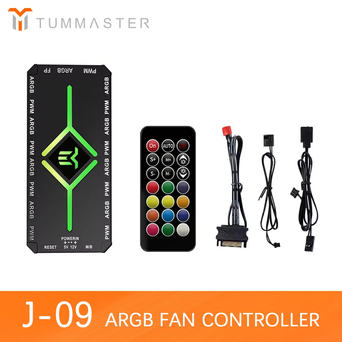 

TUMMASTER 5 В 3-контактный ARGB концентратор вентилятора магнитный клей с дистанционным управлением компьютерный ШИМ-контроллер вентилятора для корпуса ПК DIY аксессуары