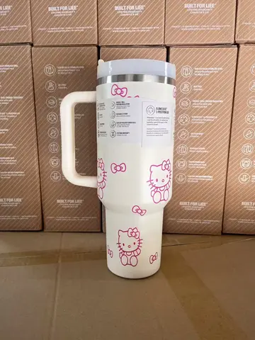 Lidar com tampa de palha de aço inoxidável 30oz/40oz caneca de carro isolada a vácuo copo viagem gelado térmico de parede dupla