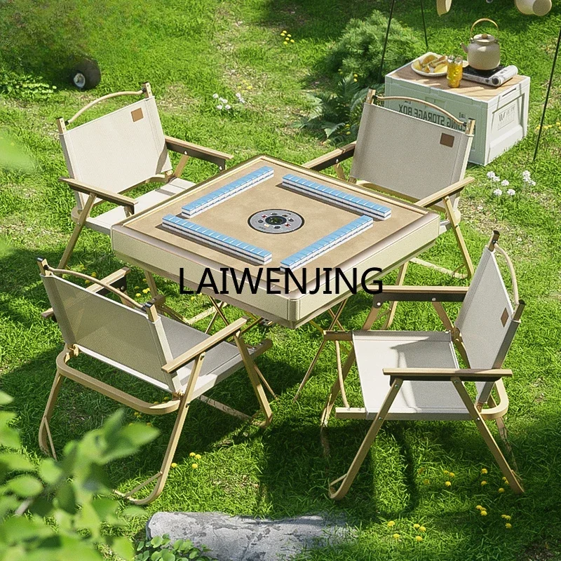 HLZ camping automatic mahjong machine portable picnic mahjong table household storage