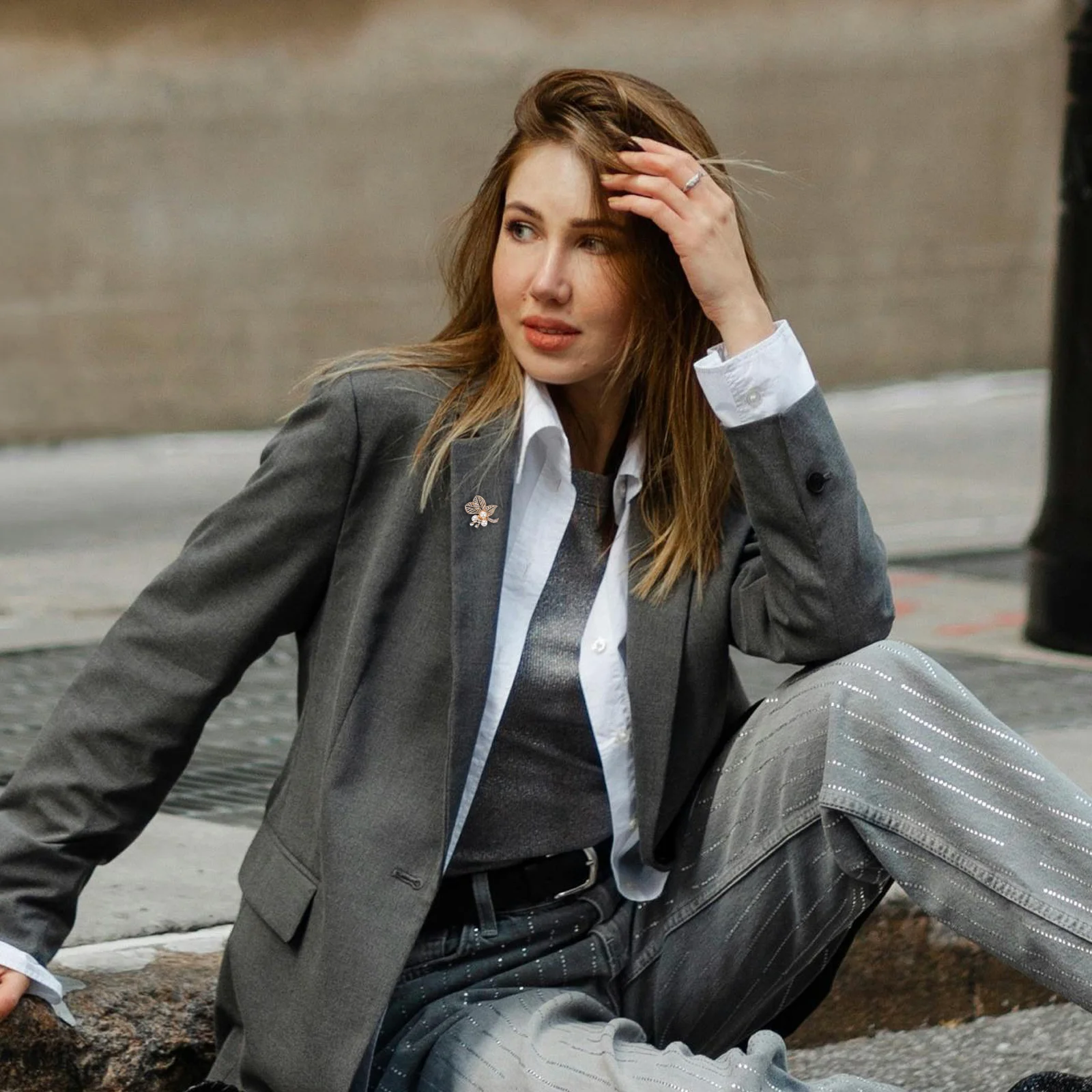 تقليد اللؤلؤ حجر الراين ليف بروش الإبداعية خمر التلبيب دبوس للملابس وشاح قبعة بدلة عمل بروش التلبيب دبوس للبدلات #5