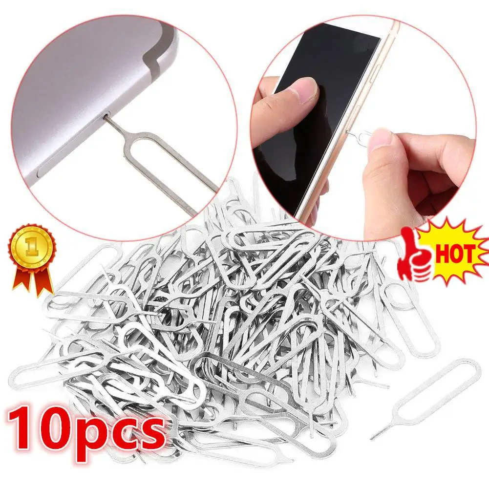 10Pcs Universal Anti-Lost Card Remover SIM Card Tray Eject Pin For Apple IPhone Samsung Ultrathin Opening Removal Tool