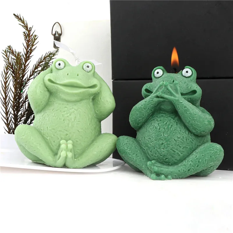 3d Kerzen form Silikon Frosch Seife machen Form handgemachte Wachs Epoxidharz Form nein sehen nein sagen nein hören