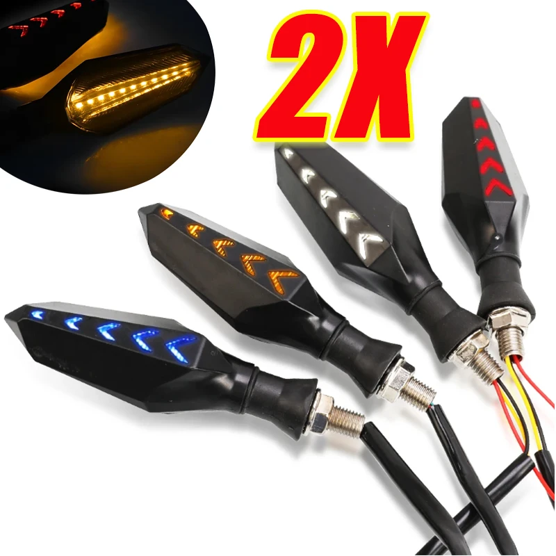 12V Dual Side Flow Turn Signal Motorcycle LED Built-in Relay Universal Flow Arrow Turn Signal Motorcycle Accessories