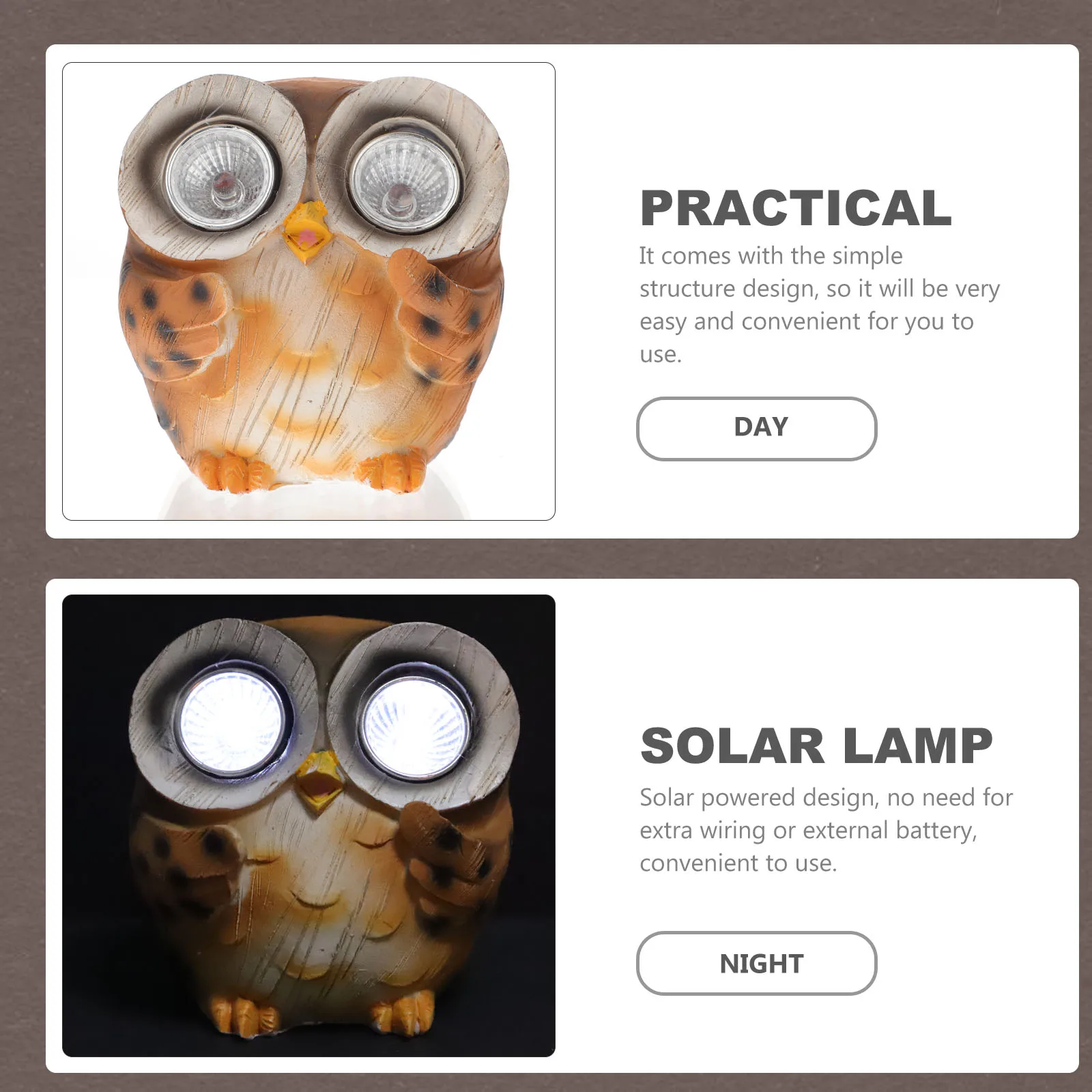 

Owl Landscape Solar Powered Resin Decor Outdoor Yard Garden Gifts Garden Light Christmas New Year Holiday Atmosphere