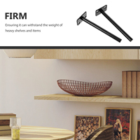 2pcs Shelf Brackets Metal Floating Wall Mount 6 Inch Black Hidden Heavy Duty Storage for Wood Decorative Hardware