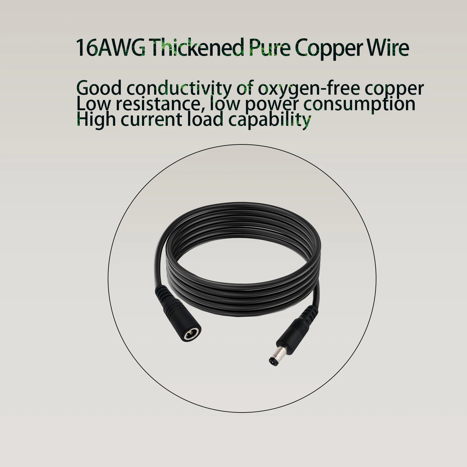 16AWG DC Power Cable DC5.5x2.1mm Male and Female Extension Cables for 12V-24V Security Surveillance Camera/Solar Panel DC Cable