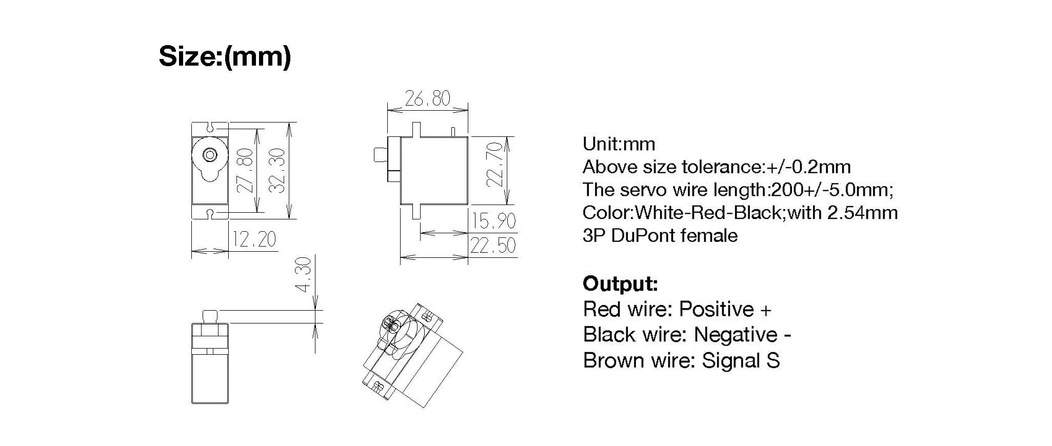 RCmall TS90MD Micro 9g Digital Servo Full Metal Gear SG90 90/180/270 Degree Adjustable Speed 360 Degree Continuous Rotation