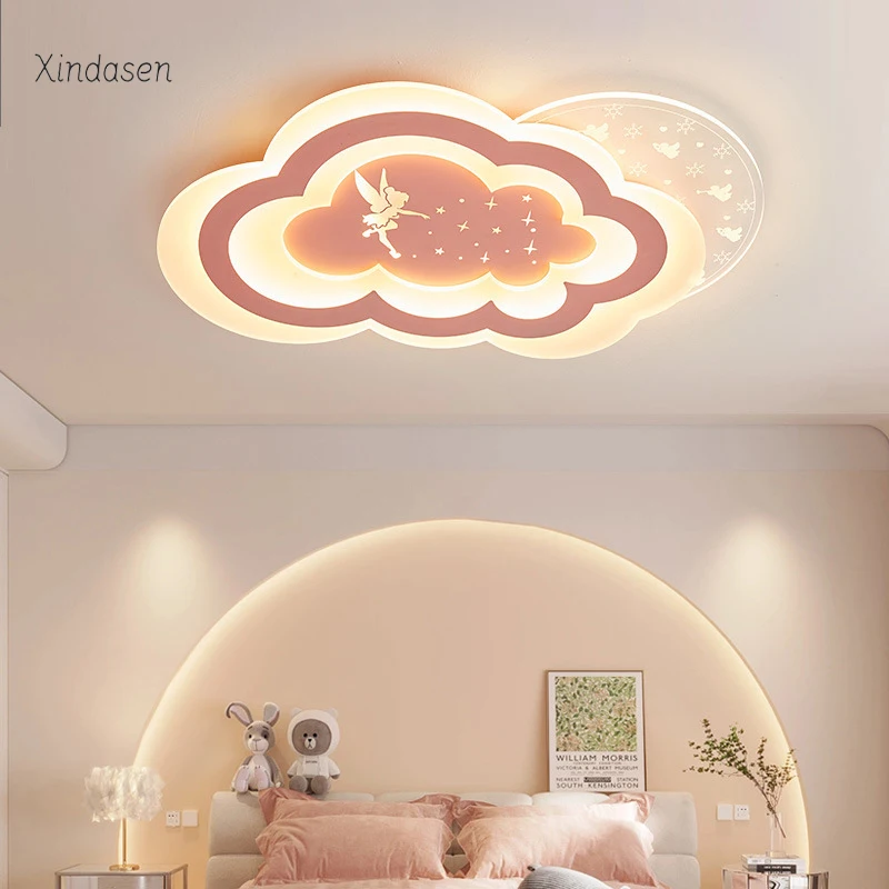 

Princess Room Lamp Angel Cloud Led Ceiling Lights For Kids Room Child Baby Girls Bedroom Decor Pink Chandelier Ceiling Lighting