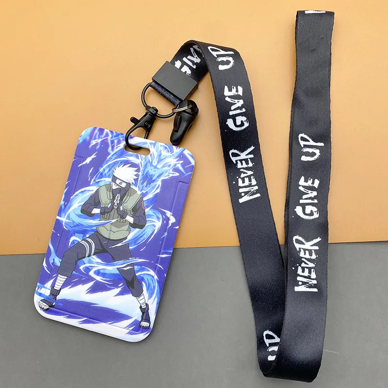 Anime Naruto Lanyard Card Holder Case Necklace Keychains Accessories Credit Bank ID Bus Cover Card Set Sleeves Children Toy gift