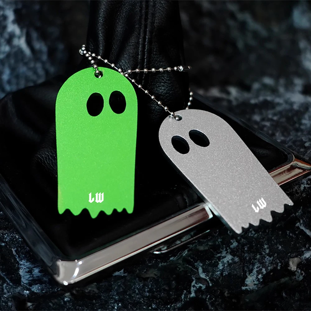 Ghost LW Emblem Car Gear Shift Knob Tag Key Ring Interior Metal Badge