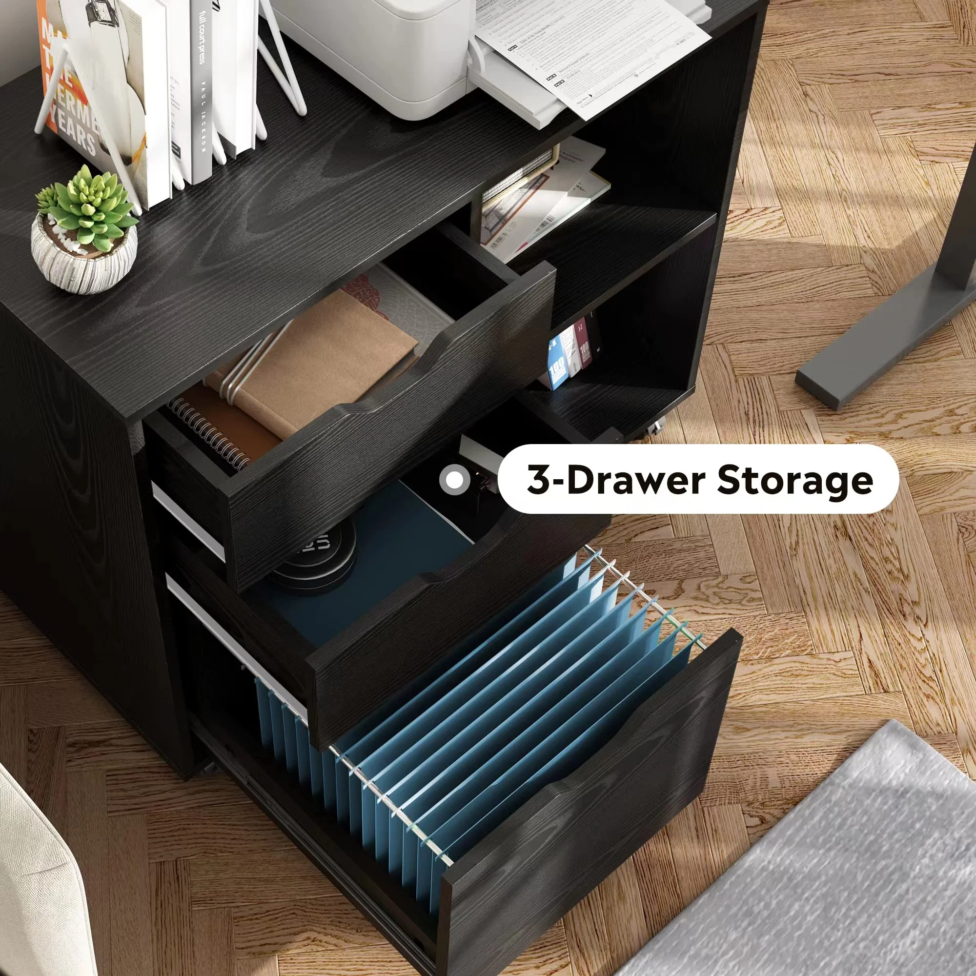 Przenośna szafka z MDF, czarna – Office Furniture Cabinets recenzja i cena