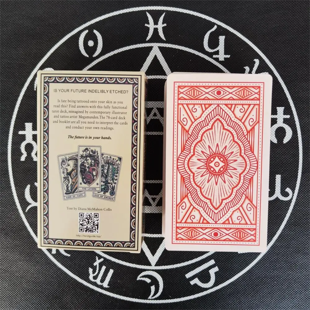 12x7cm Tattoo Tarot Board Game Entertainment Creative Divination Game Card with Paper manual English oracle