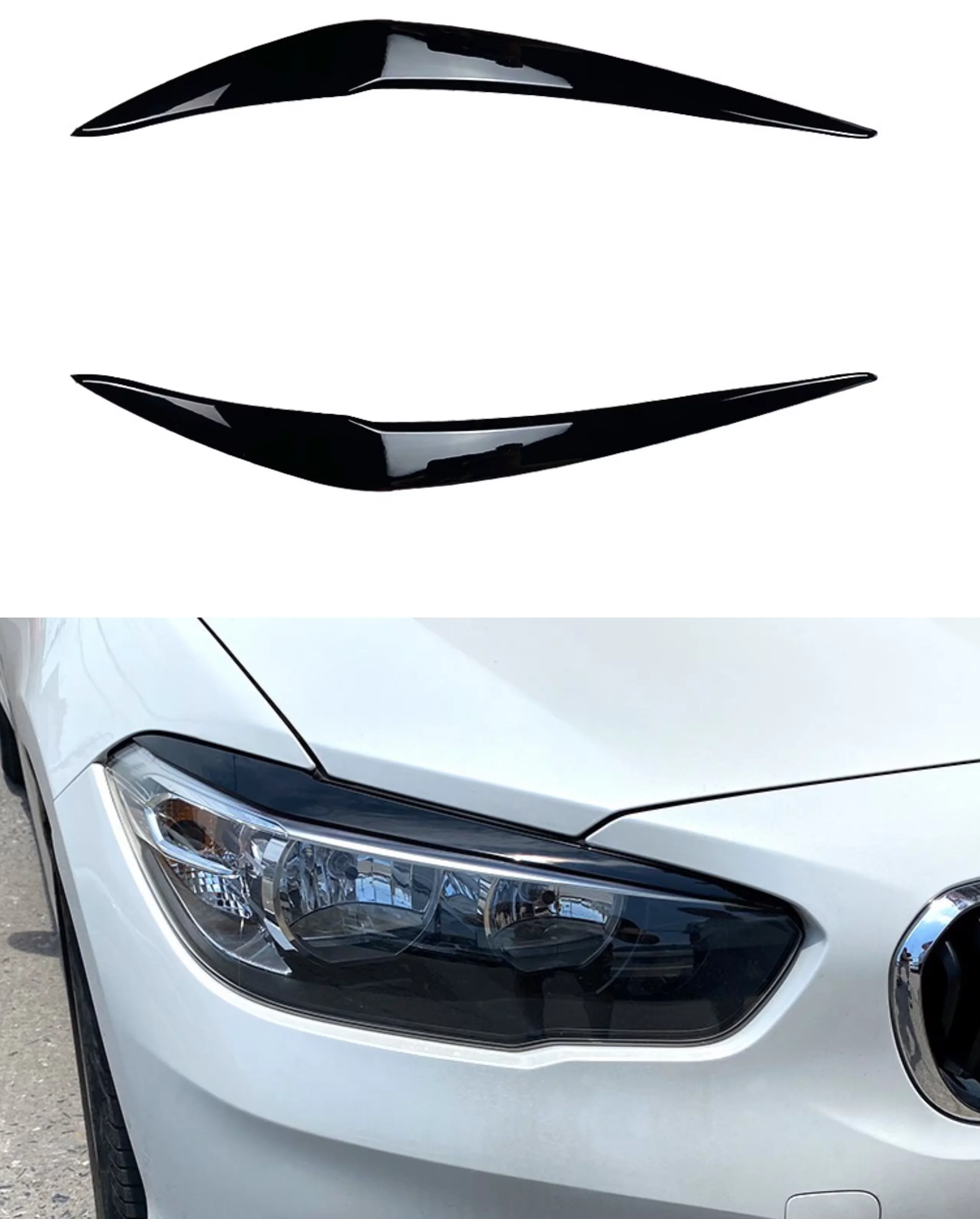 Car Evil Eye Headlight Eyebrows Fit for BMW 1 Series  F20 F21 Facelift 2015-2019 Eyelids Bodykits Tuning Apron Accessories