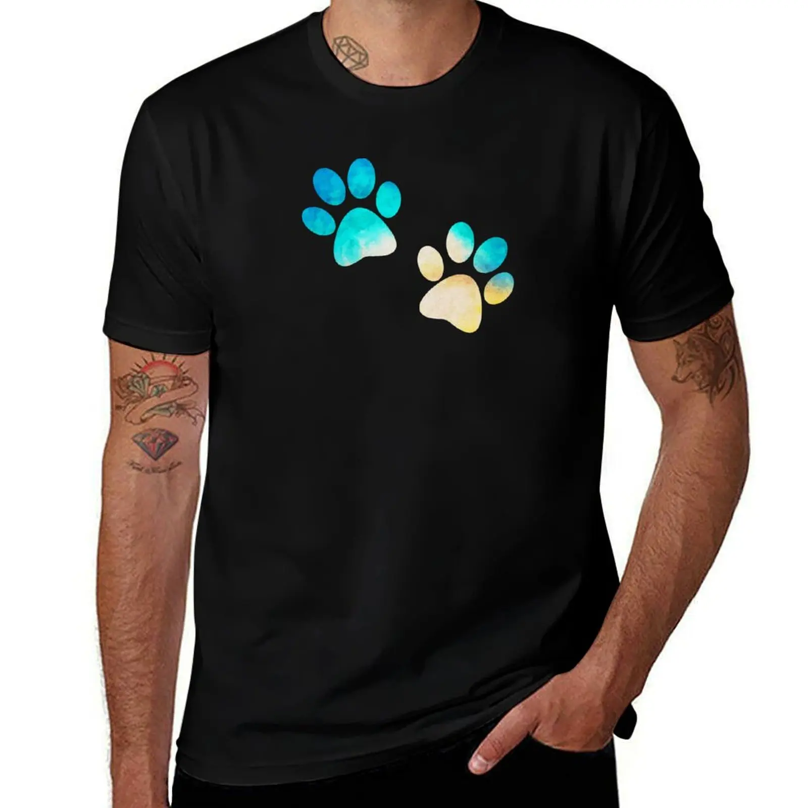 

Watercolor Paw Print T-Shirt man tshirt t shirts for man graphic funny T-Shirt