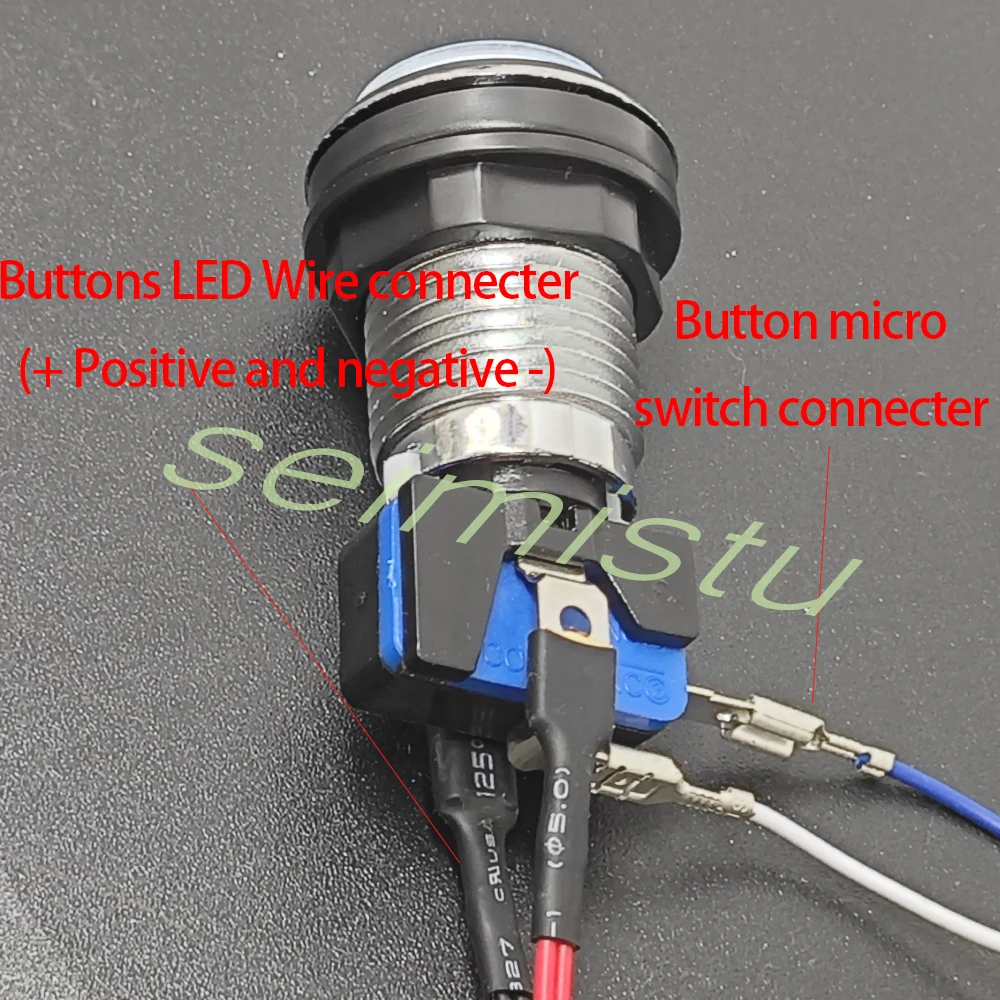 33mm Arcade-Taste Push-LED-Licht 12V Silber Überzogene Taste Für Arcade-Spiel Video Klaue Schaukel Maschine flipper DIY Teile – Detail 9
