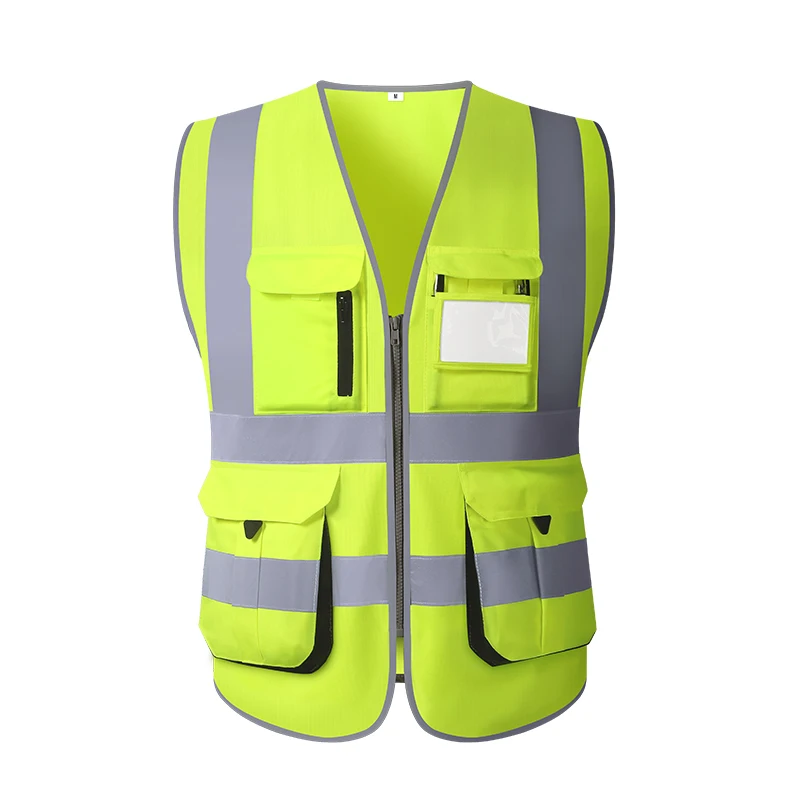 ANSI Class 3 Reflective Safety Vest for Supervisors - Hi-Vis Yellow EN ISO 20471 Certified for Roadwork & Sanitation