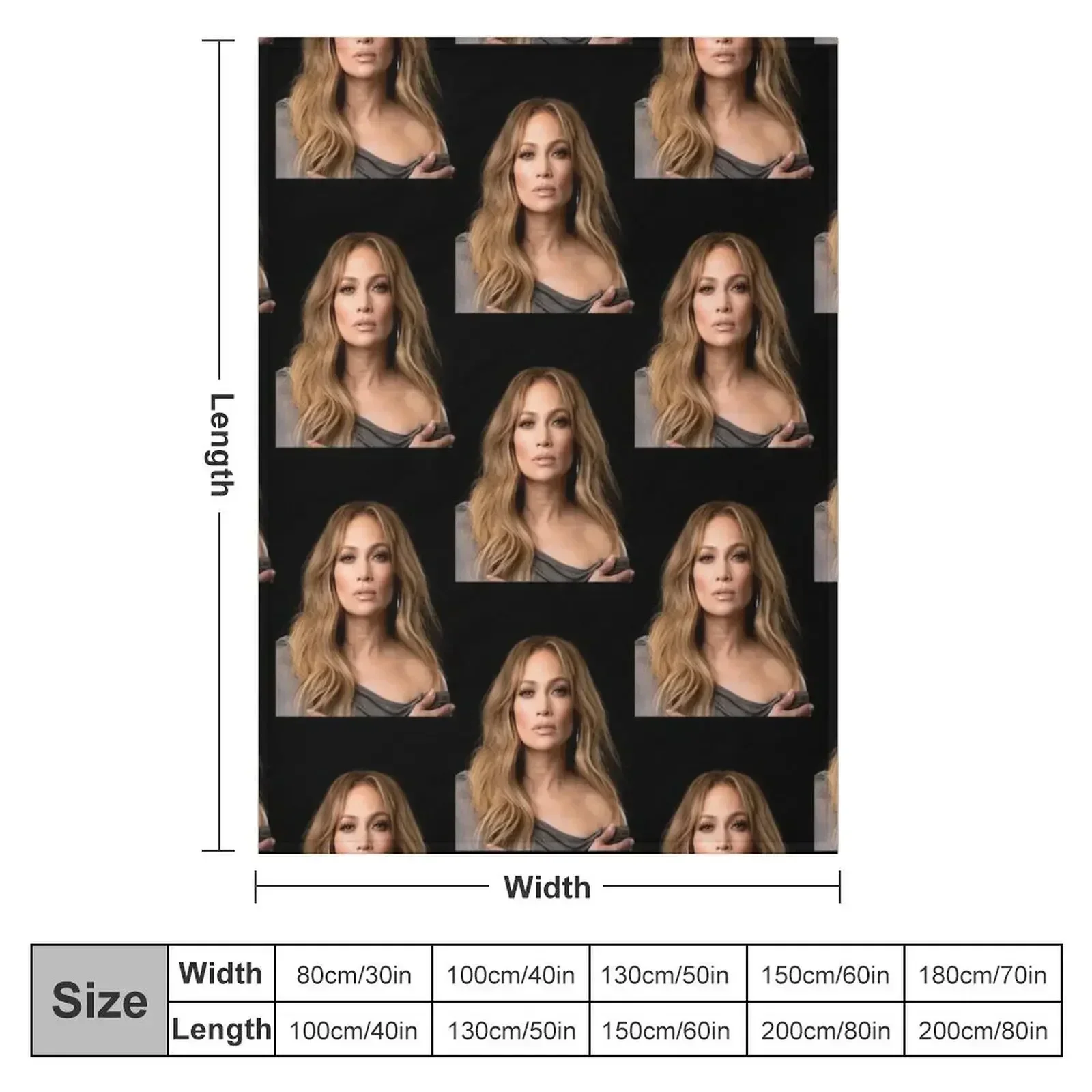 Jennifer Lopez Graphic Throw Blanket Weighted Personalized Gift Blankets